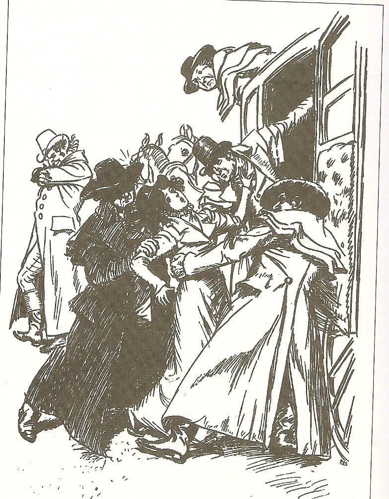 The three villains in horsemen's greatcoats [Thomson, NA]