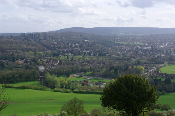 Town of Dorking below
